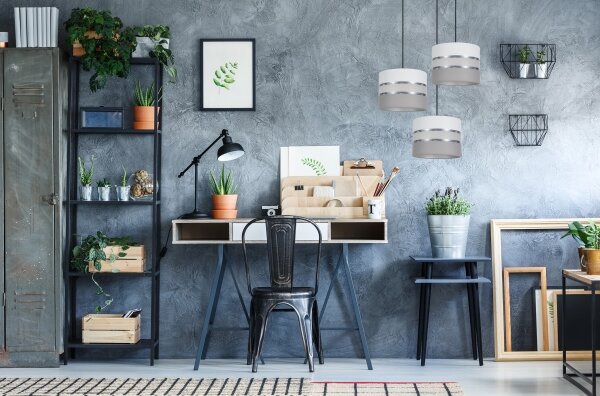Lampadario su corda CORAL 3xE27/60W/230V bianco/grigio