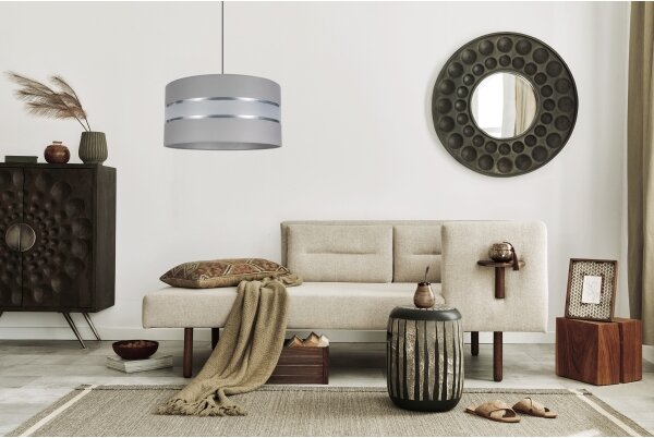 Lampadario su corda CORAL 1xE27/60W/230V d. 40 cm grigio