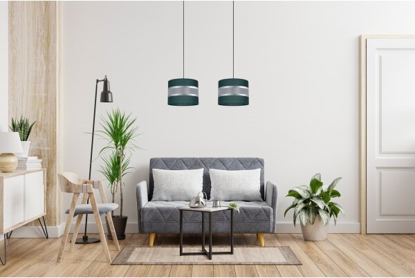 Lampadario su corda CORAL 2xE27/60W/230V verde