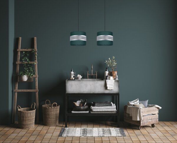 Lampadario su corda CORAL 2xE27/60W/230V verde