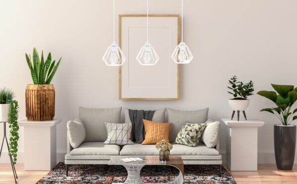 Lampadario a sospensione con filo CEED 3xE27/60W/230V bianco