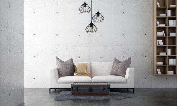Lampadario a sospensione con filo CEED 3xE27/60W/230V nero