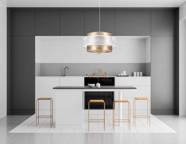 Lampadario a sospensione con filo GABI 1xE27/60W/230V oro/bianco diametro 40 cm
