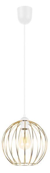 Lampadario a sospensione con filo MATT 1xE27/60W/230V bianco/oro