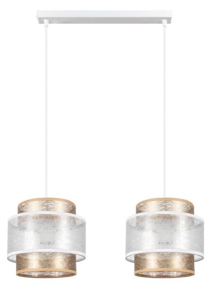 Lampadario a sospensione con filo GABI 2xE27/60W/230V oro/bianco