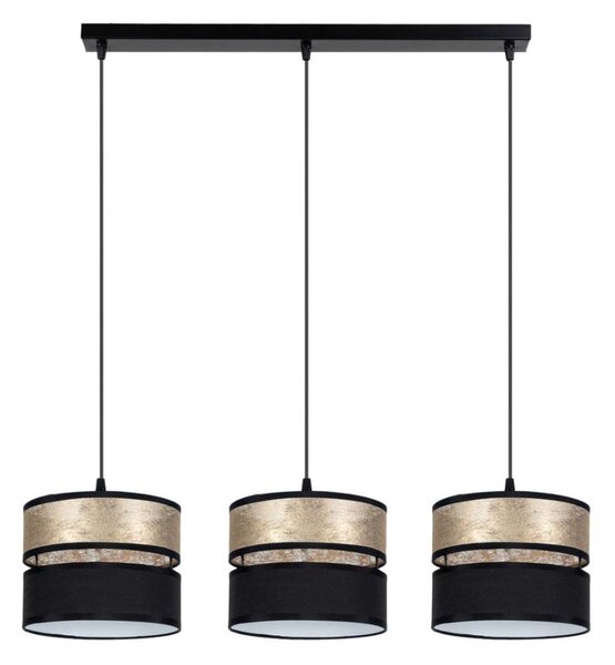 Lampadario a sospensione con filo LIMA 3xE27/60W/230V oro/nero