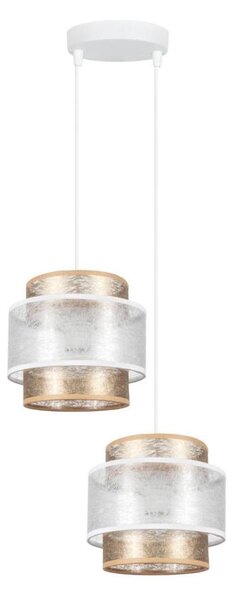 Lampadario a sospensione con filo GABI 2xE27/60W/230V oro/bianco diametro 30 cm