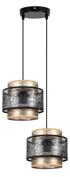Lampadario a sospensione con filo GABI 2xE27/60W/230V oro/nero diametro 30 cm