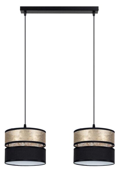 Lampadario a sospensione con filo LIMA 2xE27/60W/230V oro/nero