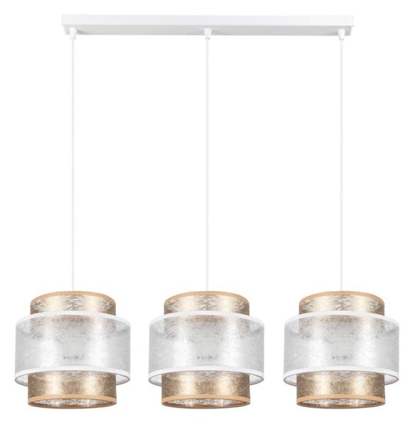 Lampadario a sospensione con filo GABI 3xE27/60W/230V oro/bianco