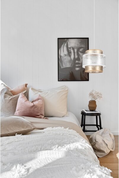 Lampadario a sospensione con filo GABI 1xE27/60W/230V oro/bianco diametro 20 cm