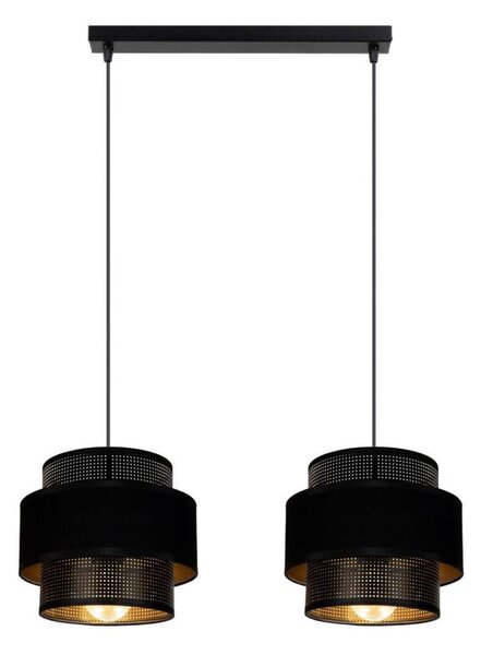 Lampadario a sospensione con filo NESS 2xE27/60W/230V nero