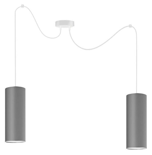 Lampadario a sospensione con filo ZIK 2xE27/40W/230V ragno grigio