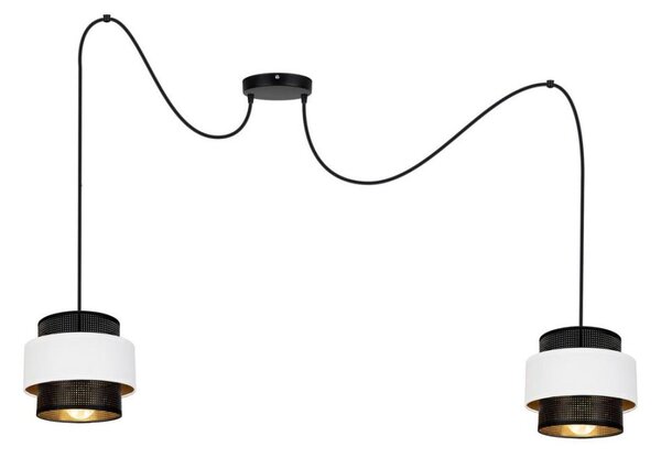 Lampadario a sospensione con filo NESS 2xE27/60W/230V ragno nero/bianco