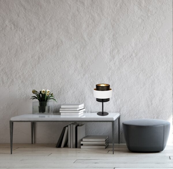 Lampada da tavolo NESS 1xE27/60W/230V nero/bianco
