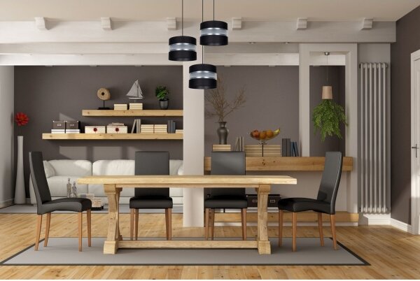 Lampadario a sospensione con filo CORAL 3xE27/60W/230V nero/cromo diametro 45 cm