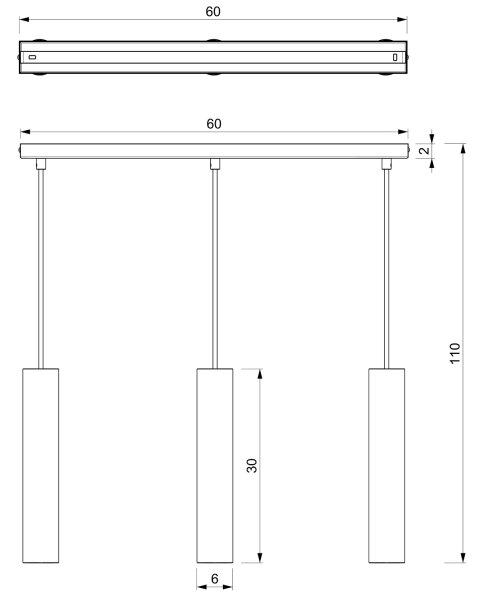 Lampadario a sospensione con filo RAITO 3xGU10/8W/230V ottone
