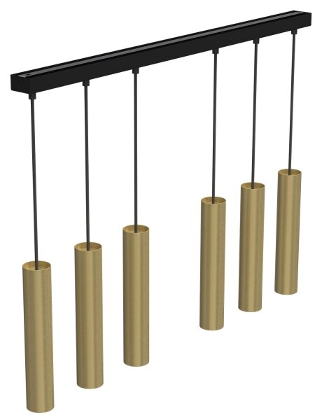 Lampadario a sospensione con filo RAITO 6xGU10/8W/230V ottone