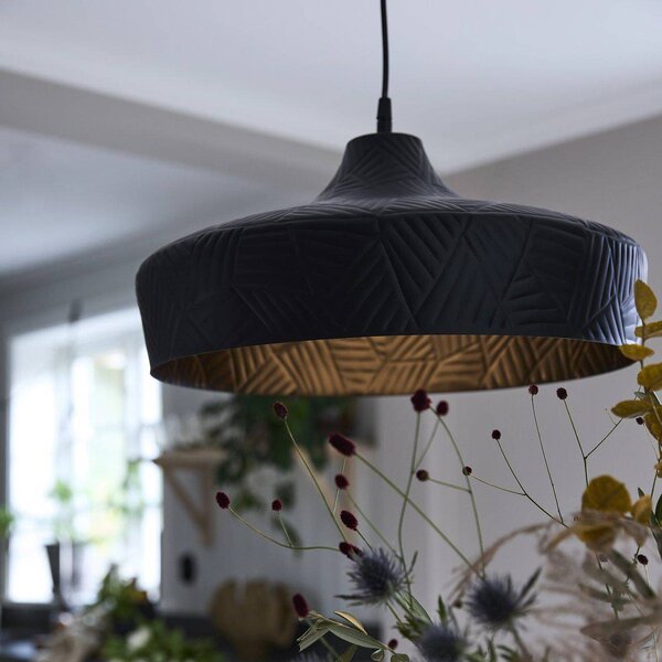 PR Home Lampada a sospensione Ribble nero opaco Ø 45 cm