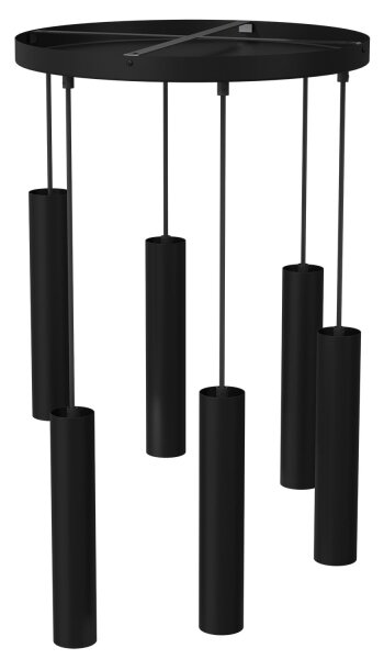 Lampadario a sospensione con filo RAITO 6xGU10/8W/230V nero