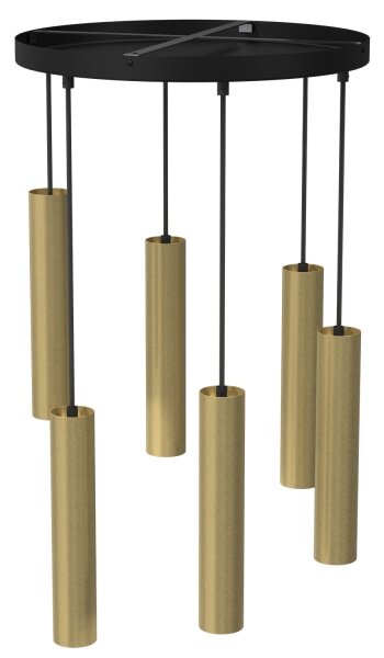 Lampadario a sospensione con filo RAITO 6xGU10/8W/230V ottone