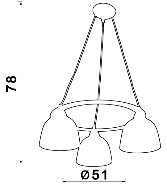 Lampadario a sospensione con filo AVIA 3xE27/60W/230V