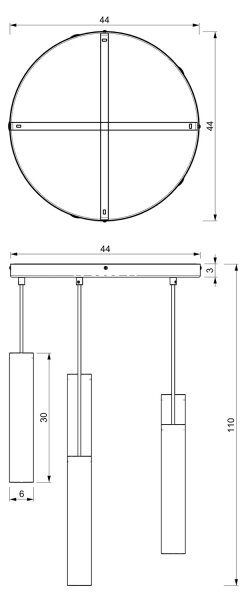 Lampadario a sospensione con filo RAITO 6xGU10/8W/230V nero
