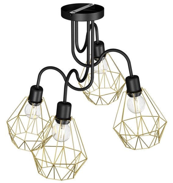 Lampadario allegato BERGEN 4xE27/60W/230V nero/dorato