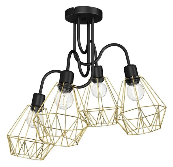 Lampadario allegato BERGEN 4xE27/60W/230V nero/dorato