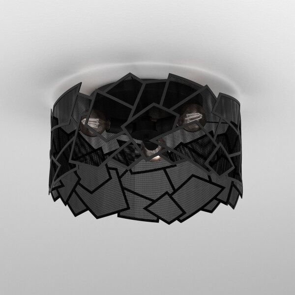 Plafoniera CAMO 3xE27/15W/230V nero