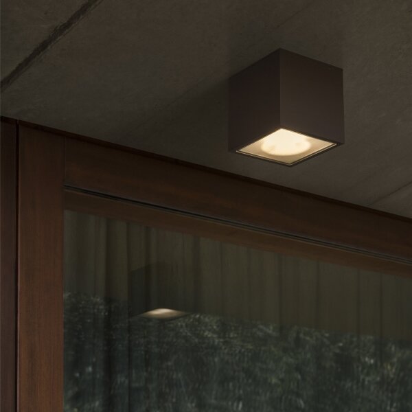 Ideal Lux - Faretto da esterno TECHO 1xGU10/20W/230V 9x9 cm IP54 nero