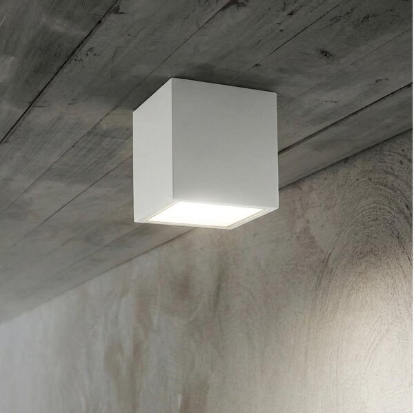 Ideal Lux - Faretto da esterno TECHO 1xGU10/20W/230V 9x9 cm IP54 bianco