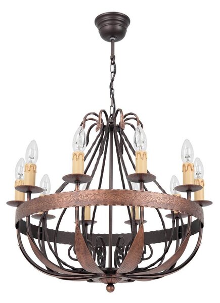 Lampadario a sospensione con catena LOARA 10xE14/60W/230V
