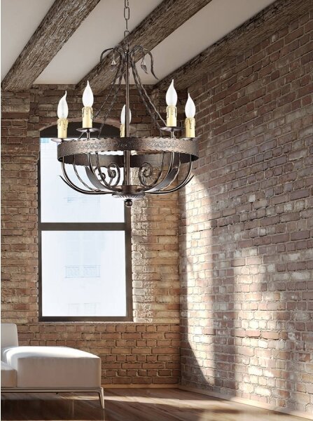 Lampadario a sospensione con catena LOARA 5xE14/60W/230V