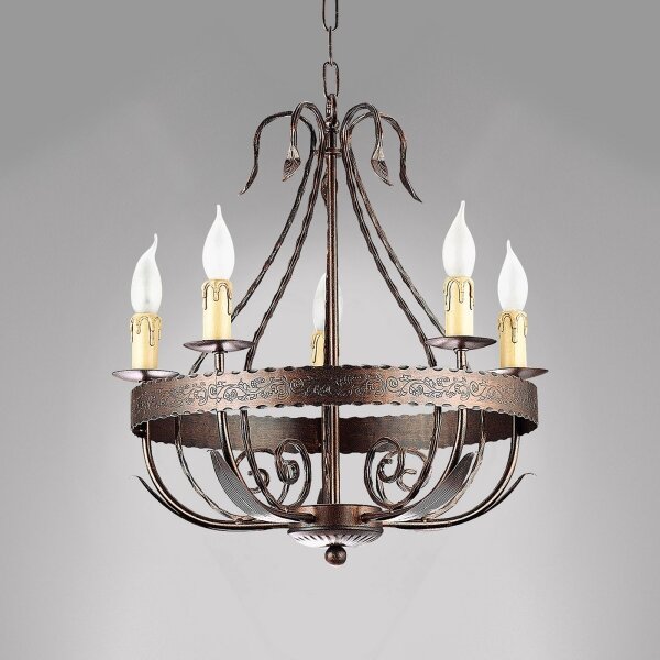 Lampadario a sospensione con catena LOARA 10xE14/60W/230V