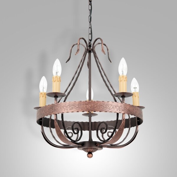 Lampadario a sospensione con catena LOARA 5xE14/60W/230V