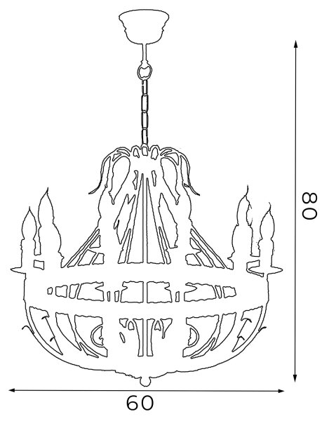 Lampadario a sospensione con catena LOARA 10xE14/60W/230V
