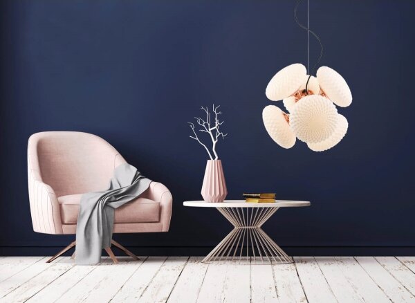 Klausen 106002 - Lampadario a sospensione con filo STELLAR 6xG9/4W/230V rosa oro