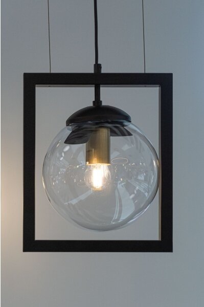 Klausen 111023 - Lampadario a sospensione con filo REY 1xE27/7W/230V nero