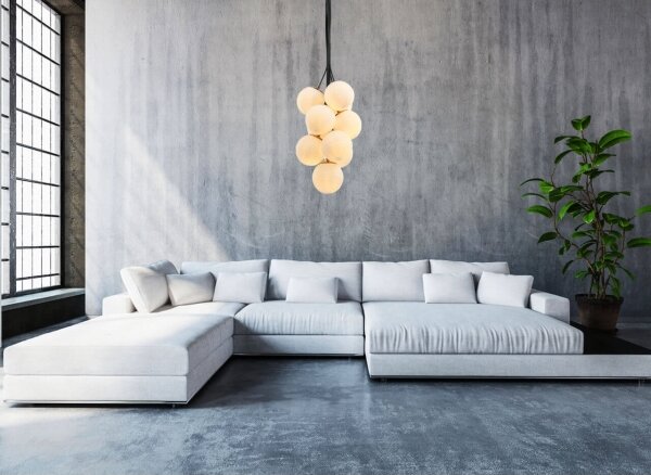 Klausen 109004 - Lampadario a sospensione con filo GRAPES 10xE27/7W/230V bronzo/bianco