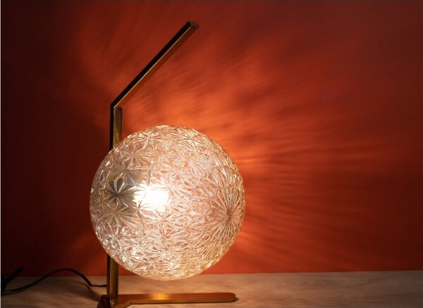 Klausen 108003 - Lampada da tavolo JUNO 1xE27/7W/230V beige/oro