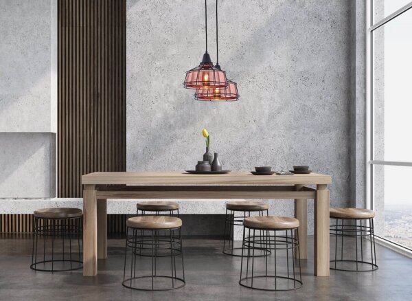 Klausen 111007 - Lampadario a sospensione con filo FACTORY 1xE27/11W/230V rosa oro/nero