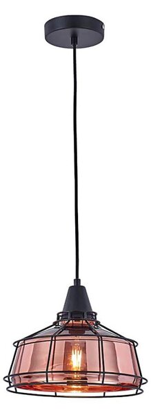 Klausen 111007 - Lampadario a sospensione con filo FACTORY 1xE27/11W/230V rosa oro/nero