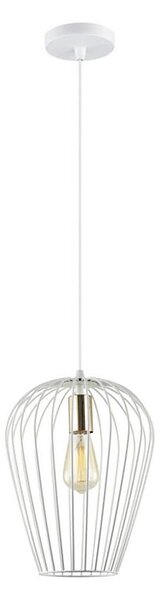 Klausen 111014 - Lampadario a sospensione con filo BLANCHE 1xE27/11W/230V bianco