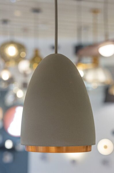 Klausen 111041 - Lampadario a sospensione con filo CONCRETE 1xGU10/5W/230V grigio/rame