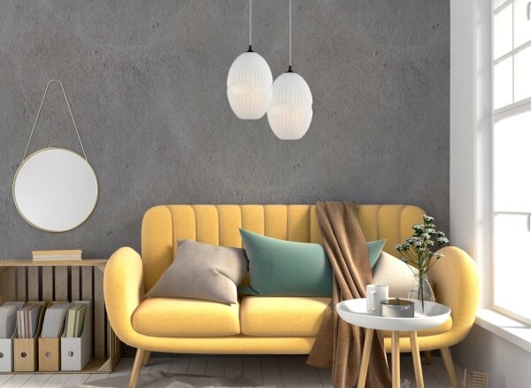 Klausen 111030 - Lampadario a sospensione con filo ELLIPTIC 1xE27/11W/230V bianco