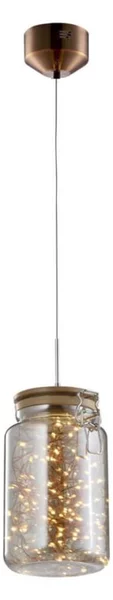 Klausen 142029 - Lampadario LED a sospensione con filo JAR LED/5W/230V rame/legno