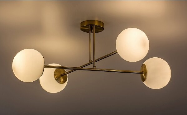 Rabalux 71082 - Lampadario a sospensione con supporto rigido KIARA 4xE27/35W/230V oro