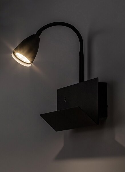Rabalux 71089 - Applique con mensola TACITO 1xGU10/25W/230V nero