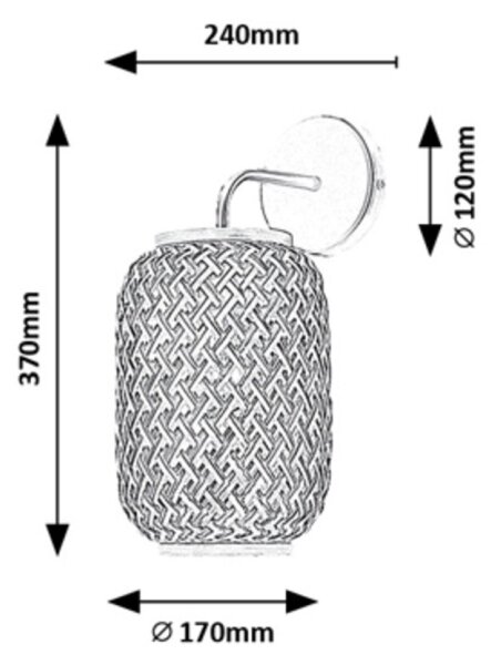 Rabalux 71091 - Applique ADALLA 1xE27/40W/230V rattan